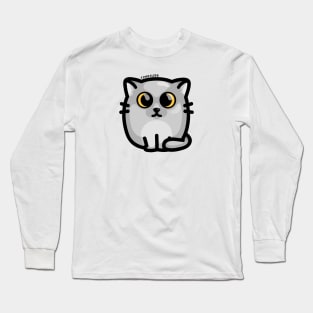 Chonky Boi - Gray Kitty (Orange Eyes) Long Sleeve T-Shirt